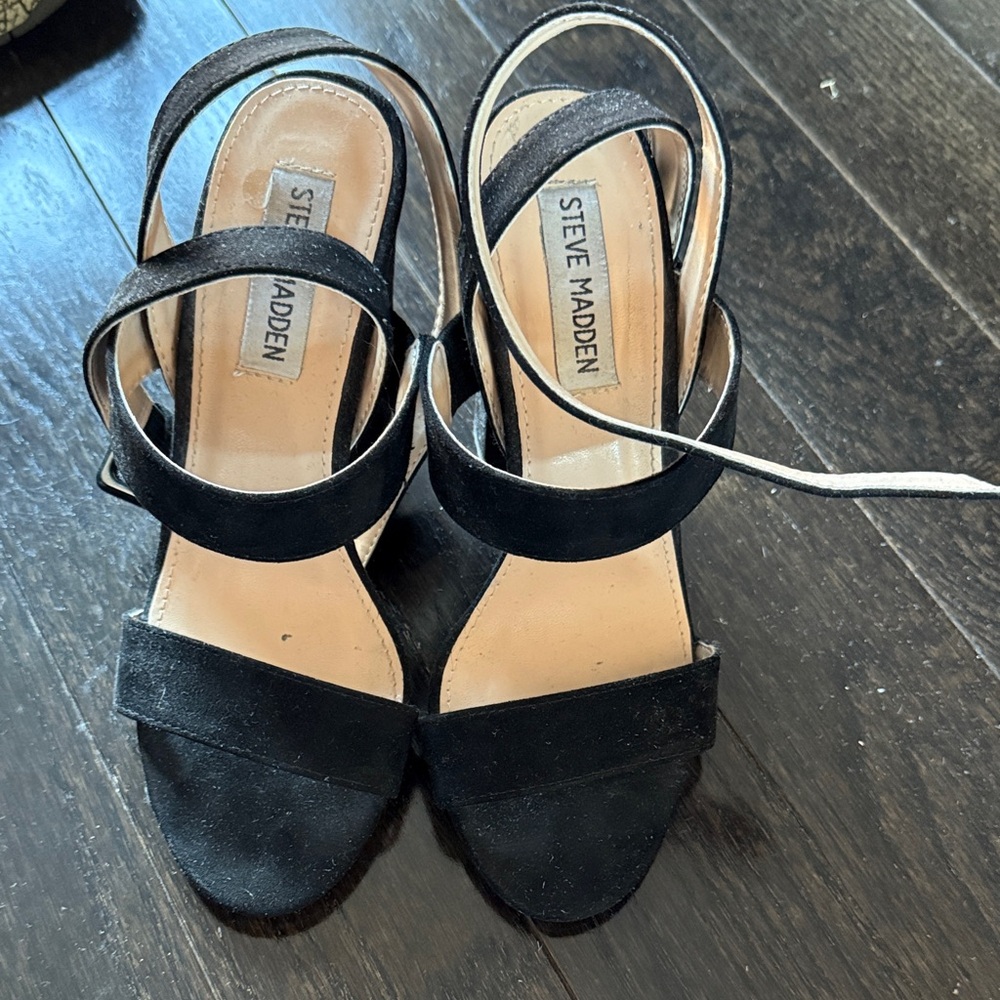 Steve Madden Black Strappy Heels